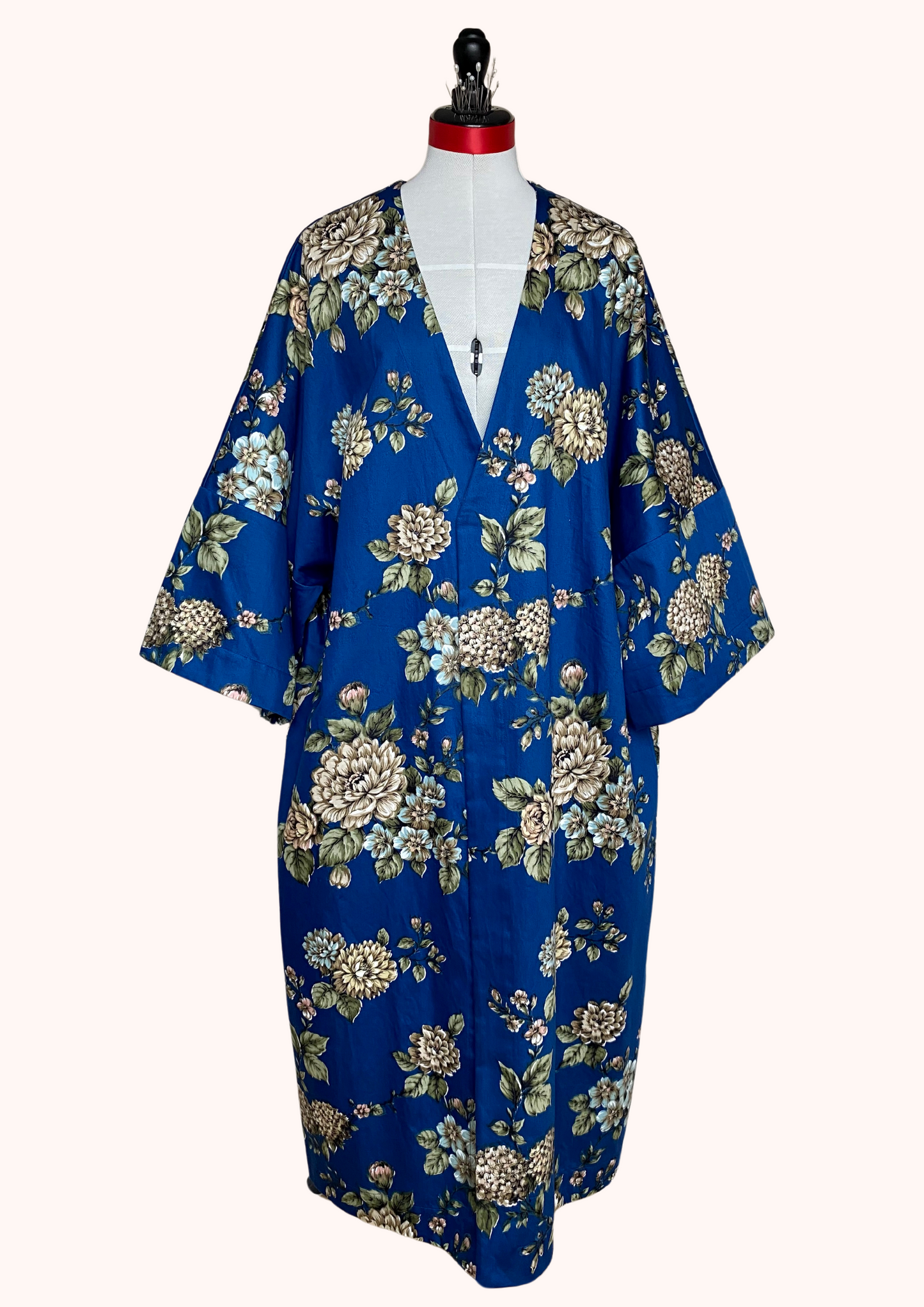 Kimono Centifolia - Fleuri bleu roi - Taille unique