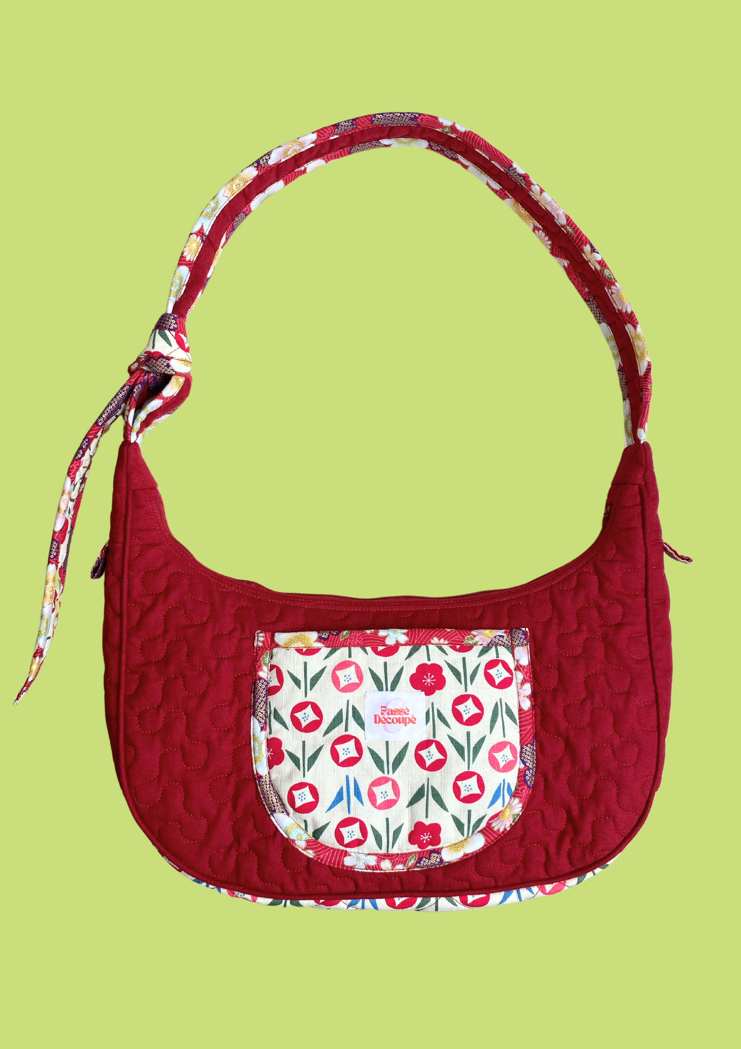 Sac Orris - Motifs japonais et tissu rouge