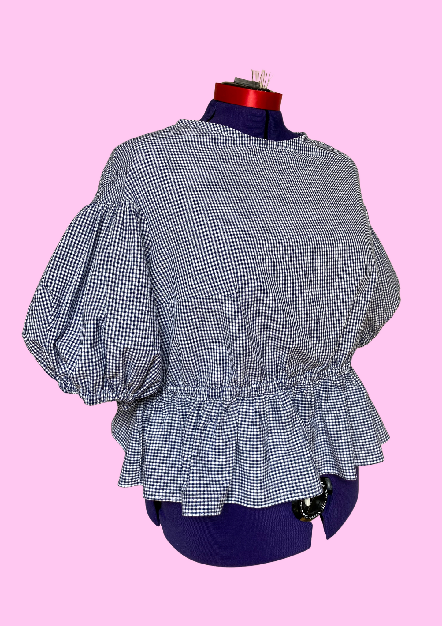 Blouse Lilial - Vichy bleu marine - Taille 4