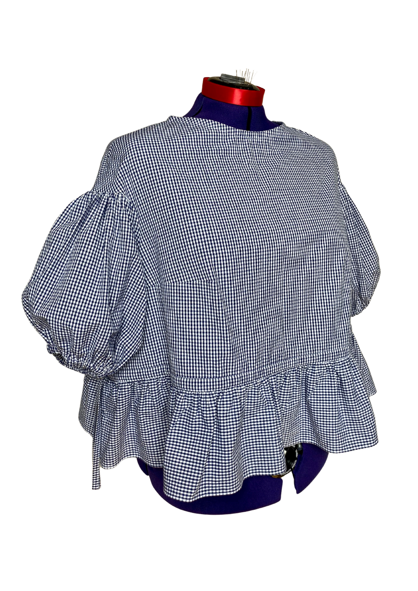 Blouse Lilial - Vichy bleu marine - Taille 4