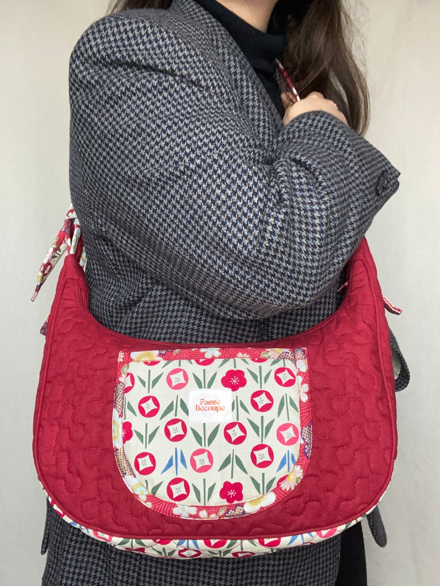 Sac Orris - Motifs japonais et tissu rouge