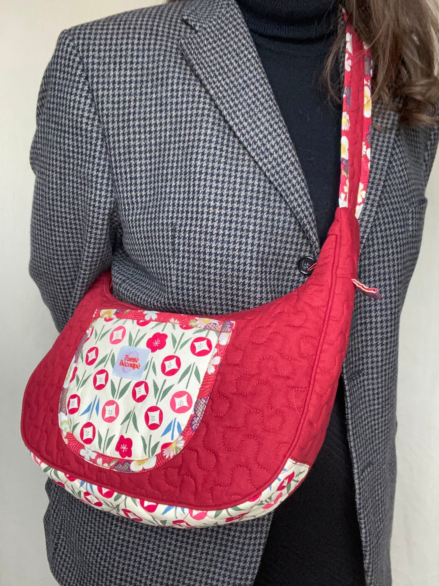 Sac Orris - Motifs japonais et tissu rouge