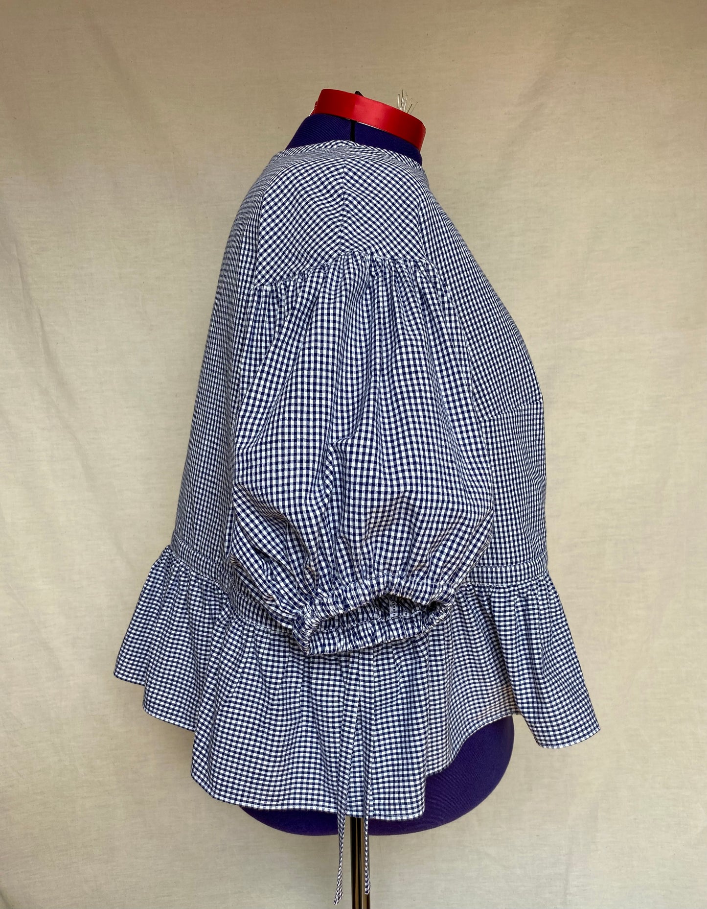 Blouse Lilial - Vichy bleu marine - Taille 4