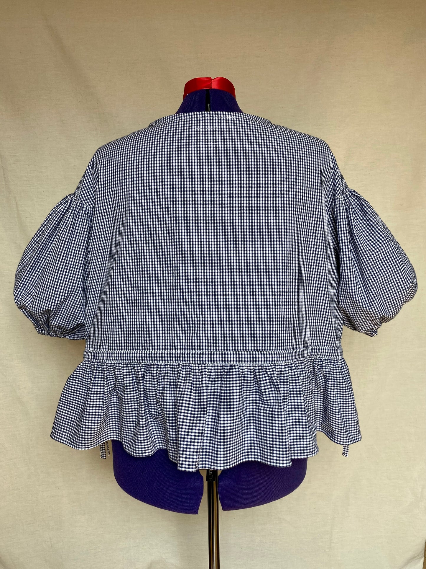 Blouse Lilial - Vichy bleu marine - Taille 4