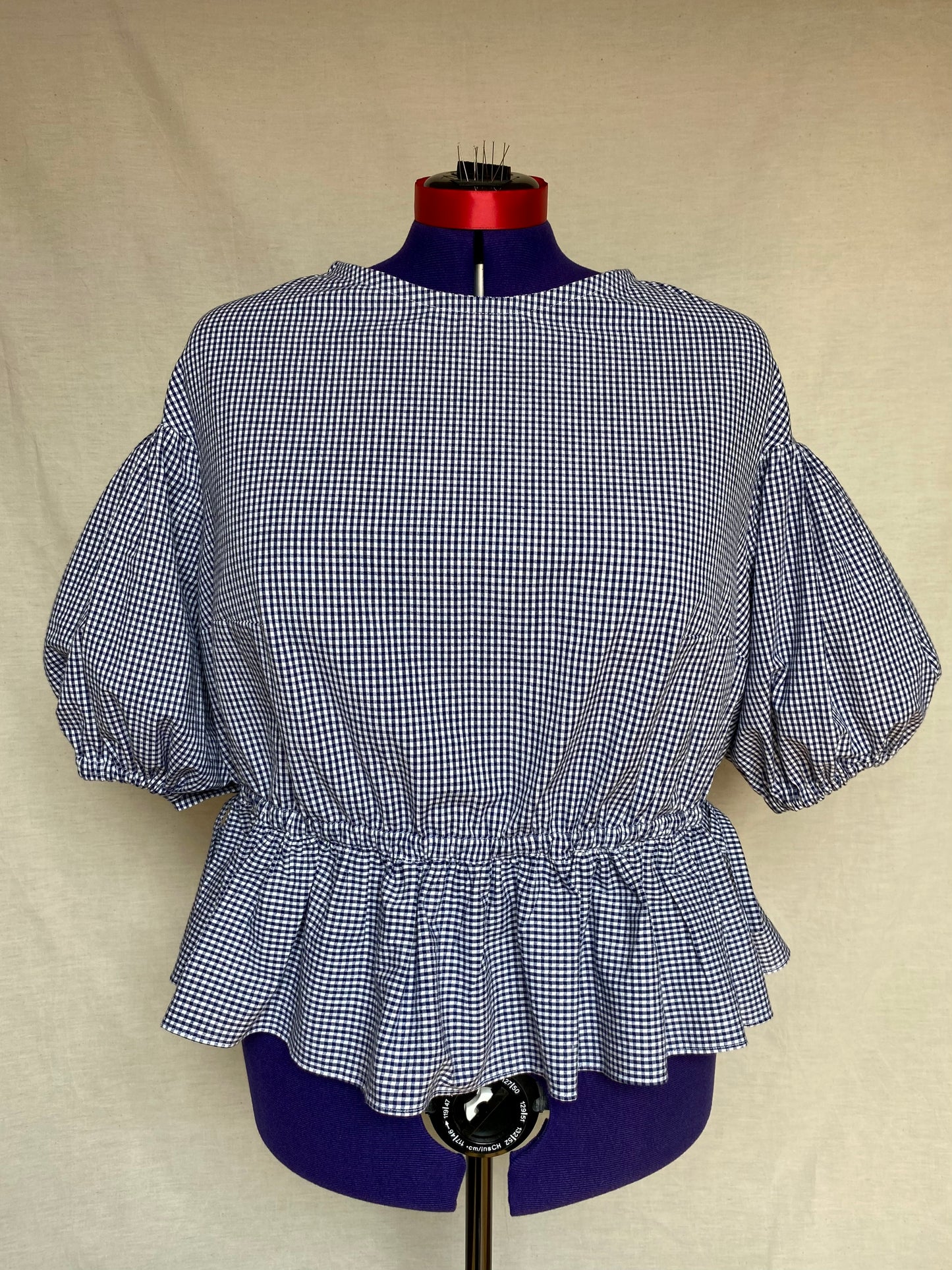 Blouse Lilial - Vichy bleu marine - Taille 4