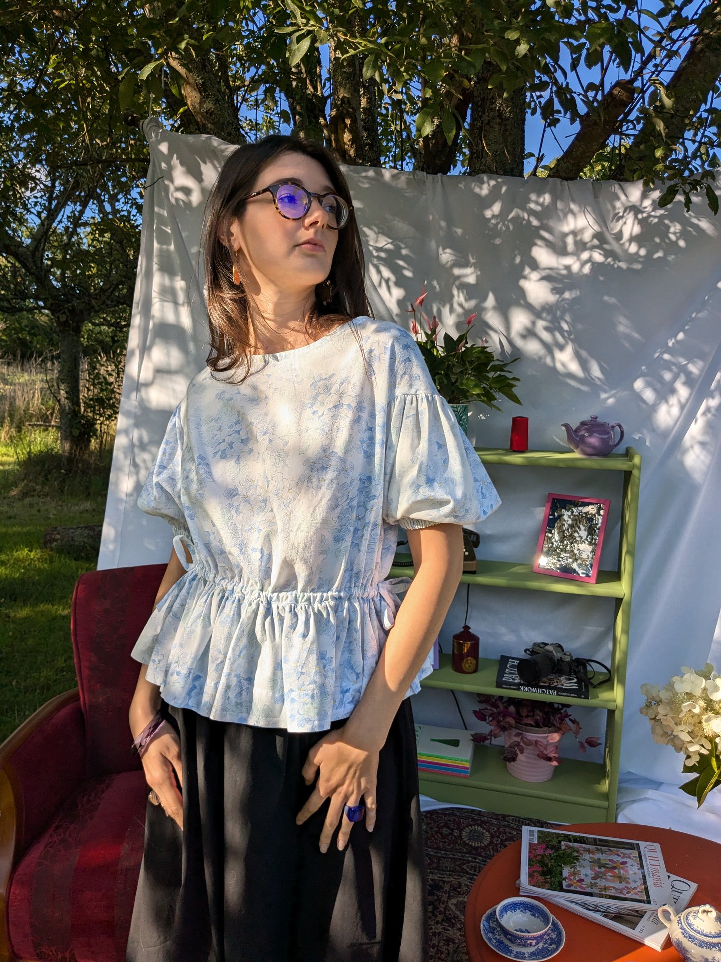 Blouse Lilial - Motifs hortensias - Taille 2