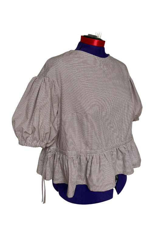 Blouse Lilial - Petit vichy marron - Taille 3