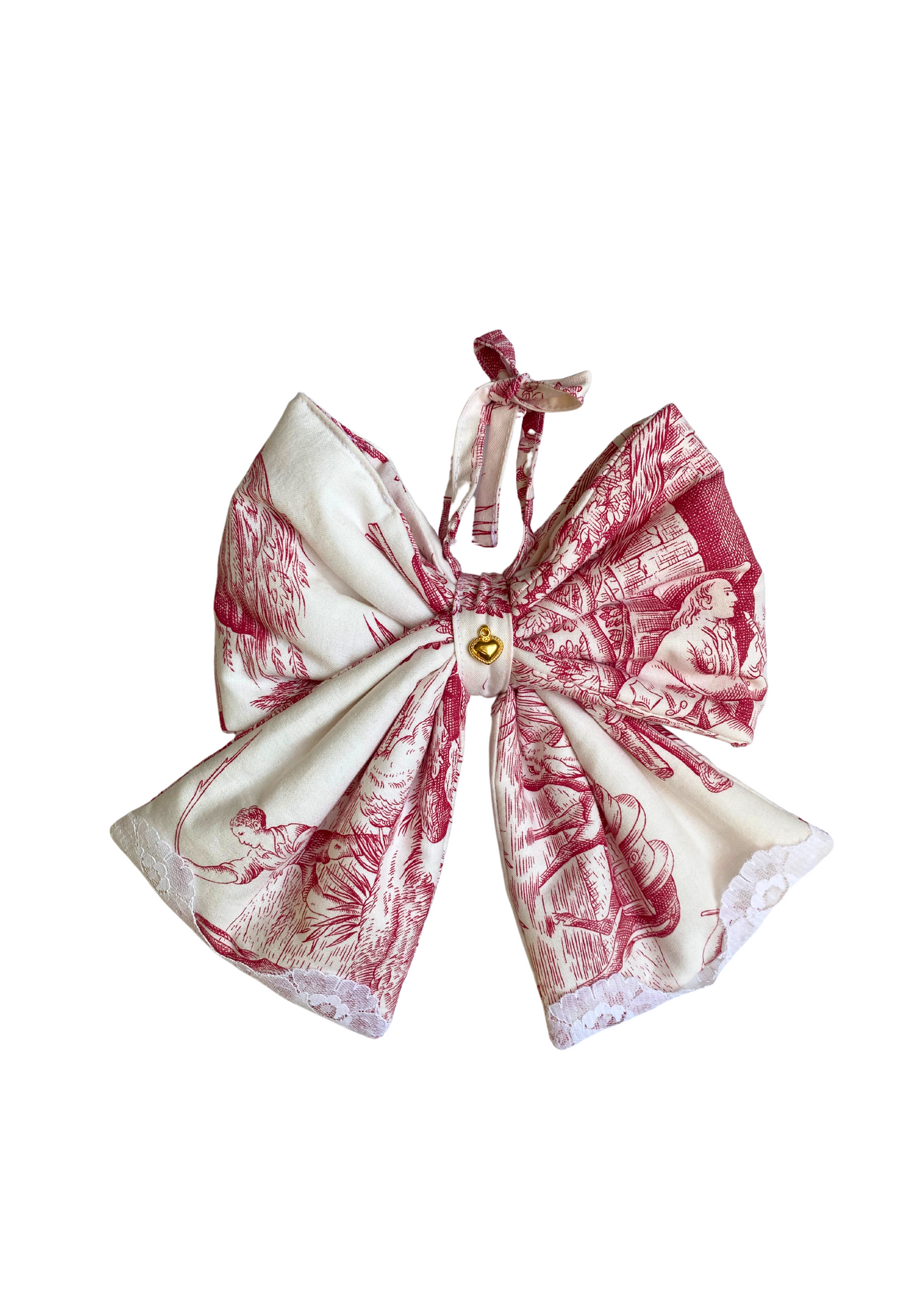 Noeud - Toile de Jouy rouge et blanche