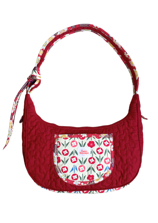 Sac Orris - Motifs japonais et tissu rouge