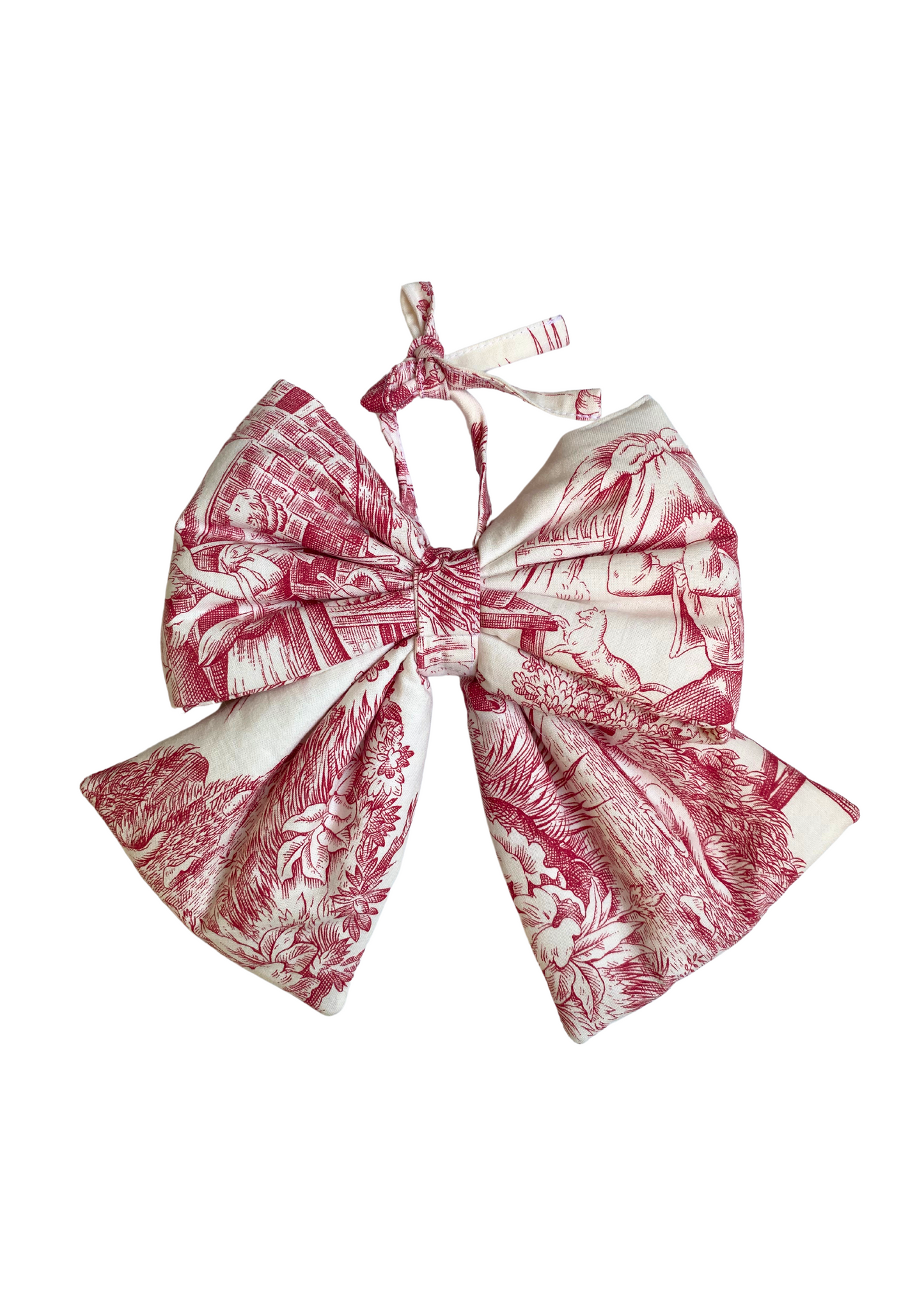 Noeud - Toile de Jouy rouge et blanche