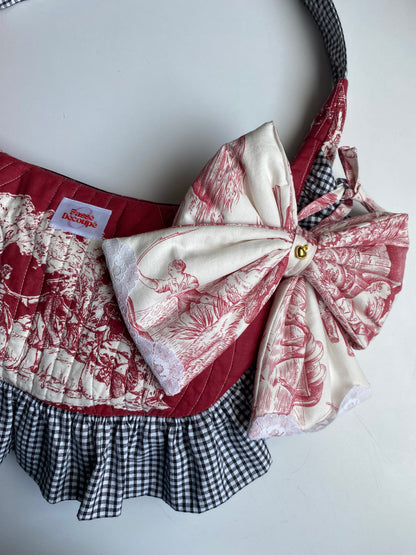 Noeud - Toile de Jouy rouge et blanche