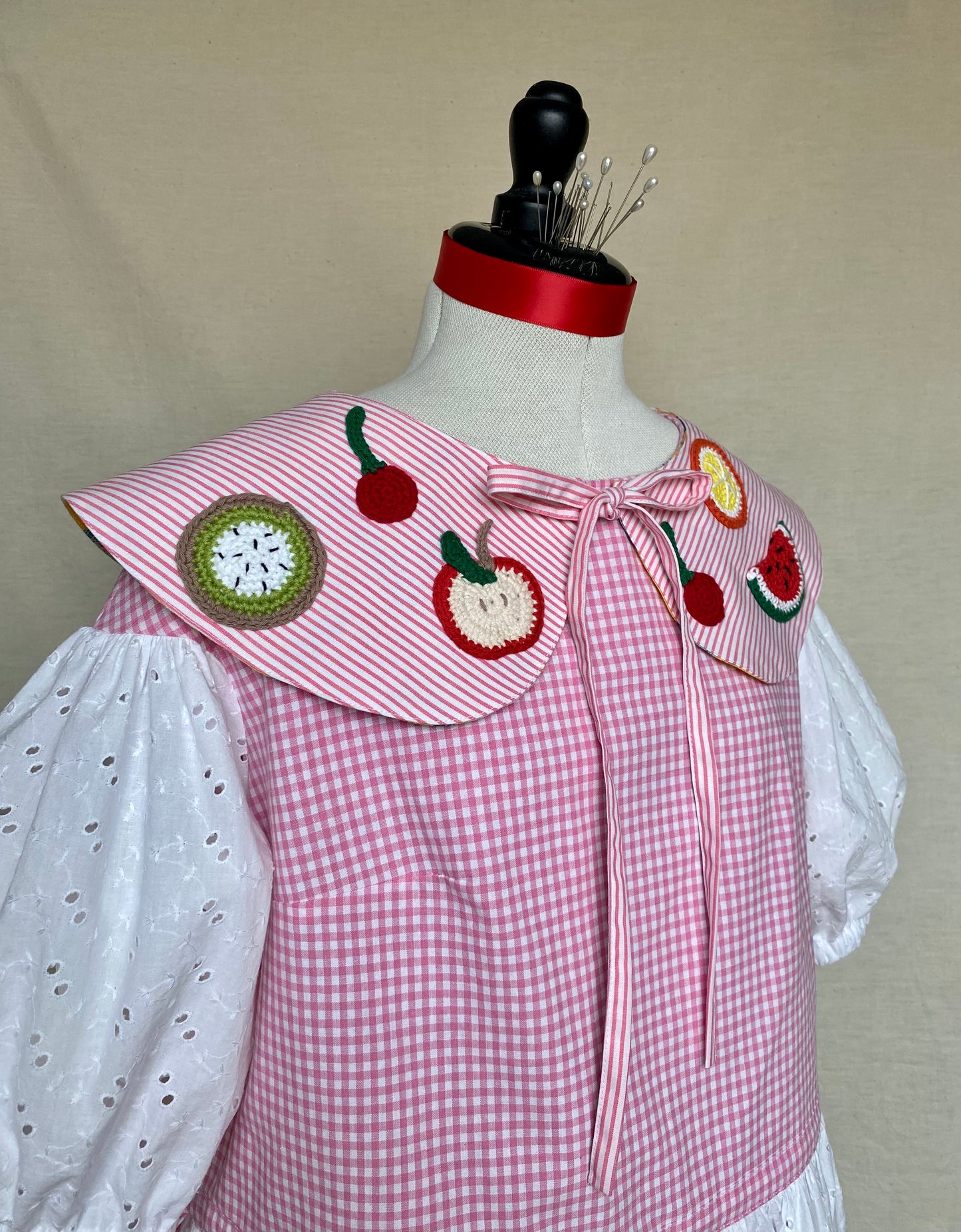 Col Osmanthus - Rayé avec fruits en crochet - Taille unique