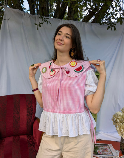 Col Osmanthus - Rayé avec fruits en crochet - Taille unique